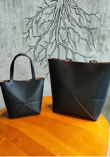 Adrienne Patchwork Leather Medium Tote Black