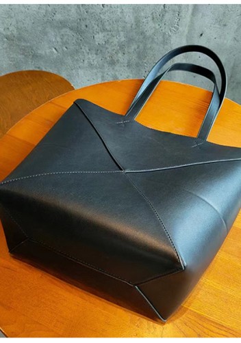 Adrienne Patchwork Leather Medium Tote Black