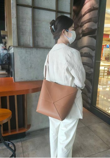 Adrienne Patchwork Leather Medium Tote Camel