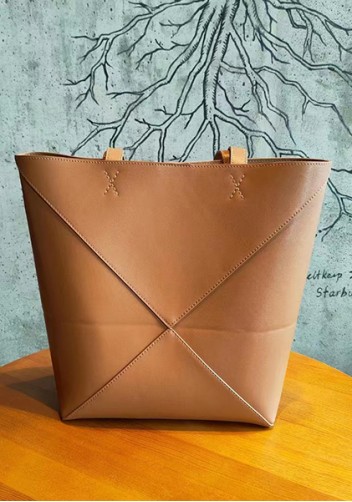 Adrienne Patchwork Leather Medium Tote Camel