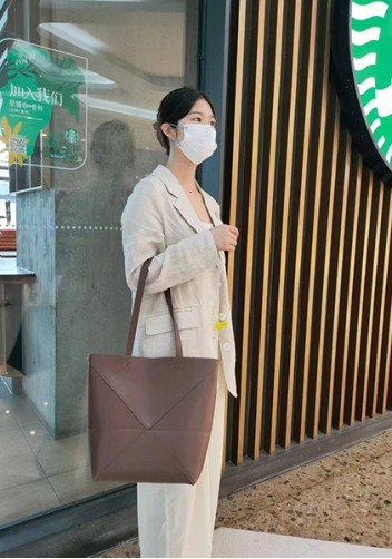 Adrienne Patchwork Leather Medium Tote Choco