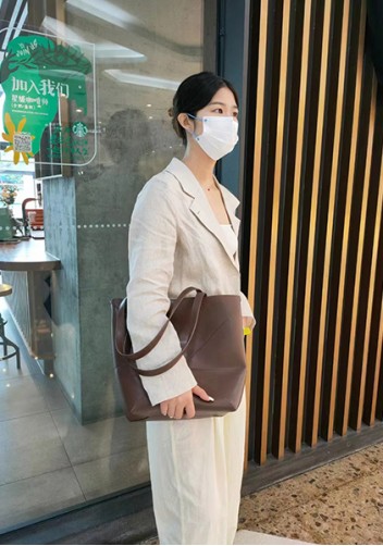 Adrienne Patchwork Leather Medium Tote Choco