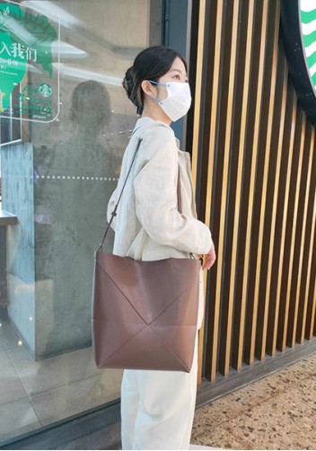 Adrienne Patchwork Leather Medium Tote Choco