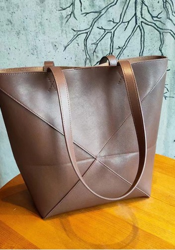 Adrienne Patchwork Leather Medium Tote Choco