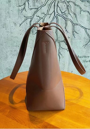 Adrienne Patchwork Leather Medium Tote Choco