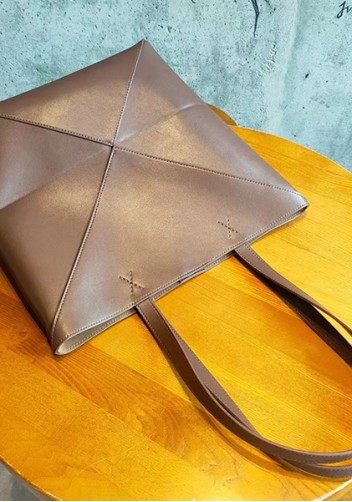 Adrienne Patchwork Leather Medium Tote Choco