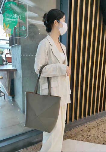 Adrienne Patchwork Leather Medium Tote Green