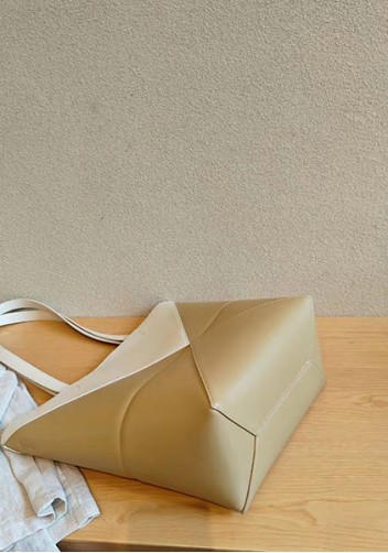 Adrienne Patchwork Leather Medium Tote White Yellow