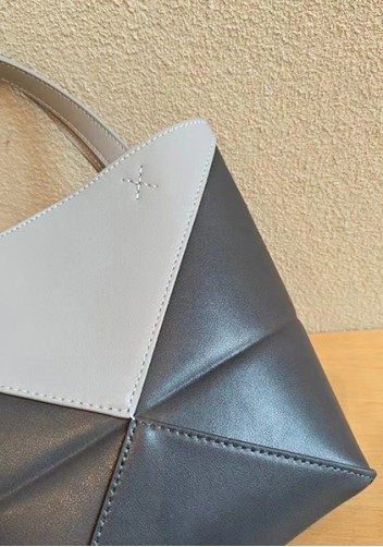 Adrienne Patchwork Leather Mini Tote Grey