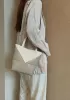 Adrienne Patchwork Leather Mini Tote White Beige
