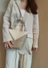 Adrienne Patchwork Leather Mini Tote White Beige
