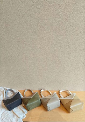 Adrienne Patchwork Leather Mini Tote White Beige