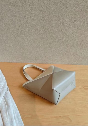 Adrienne Patchwork Leather Mini Tote White Beige