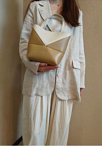 Adrienne Patchwork Leather Mini Tote White Yellow