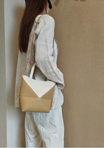 Adrienne Patchwork Leather Mini Tote White Yellow