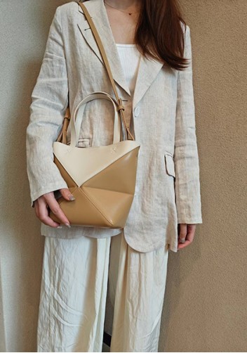 Adrienne Patchwork Leather Mini Tote White Yellow