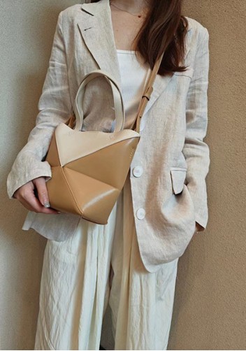 Adrienne Patchwork Leather Mini Tote White Yellow