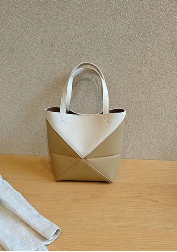Adrienne Patchwork Leather Mini Tote White Yellow