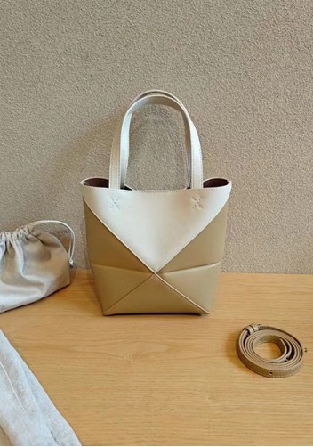 Adrienne Patchwork Leather Mini Tote White Yellow