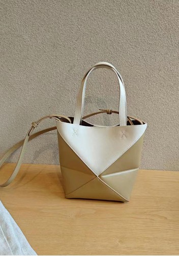 Adrienne Patchwork Leather Mini Tote White Yellow