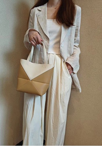 Adrienne Patchwork Leather Mini Tote White Yellow