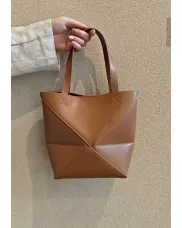 Adrienne Patchwork Leather Mini Tote Camel