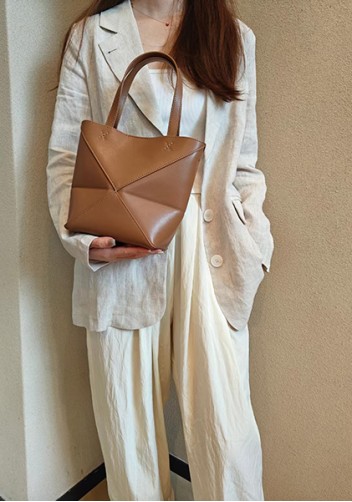 Adrienne Patchwork Leather Mini Tote Camel