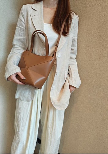 Adrienne Patchwork Leather Mini Tote Camel