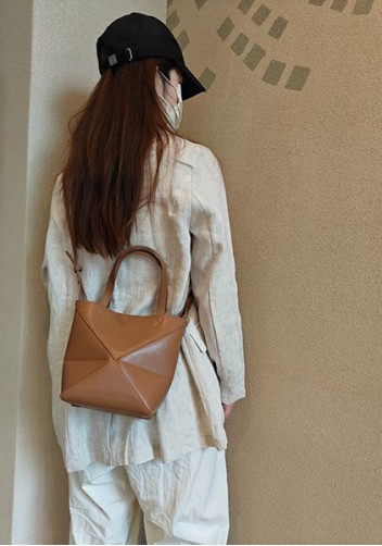 Adrienne Patchwork Leather Mini Tote Camel