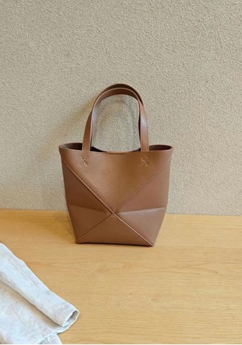 Adrienne Patchwork Leather Mini Tote Camel