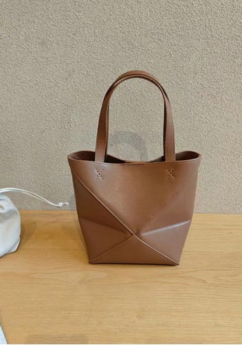 Adrienne Patchwork Leather Mini Tote Camel