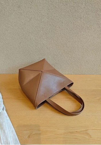 Adrienne Patchwork Leather Mini Tote Camel
