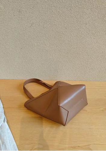 Adrienne Patchwork Leather Mini Tote Camel