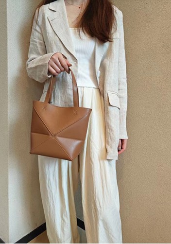 Adrienne Patchwork Leather Mini Tote Camel
