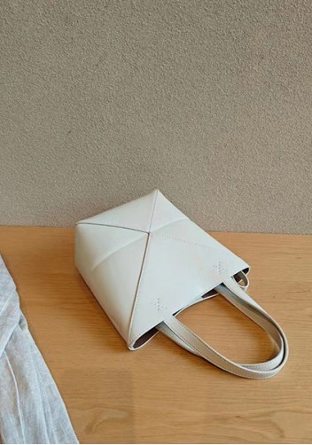 Adrienne Patchwork Leather Mini Tote Cream