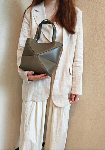 Adrienne Patchwork Leather Mini Tote Green