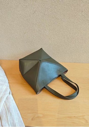 Adrienne Patchwork Leather Mini Tote Green