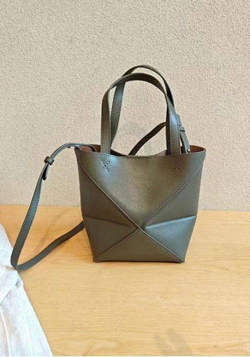 Adrienne Patchwork Leather Mini Tote Green