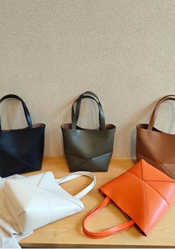 Adrienne Patchwork Leather Mini Tote Orange