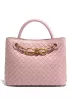 Allegria Woven Mini Vegan Leather Shoulder Bag Lotus Pink