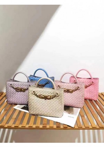 Allegria Woven Mini Vegan Leather Shoulder Bag Ribbon Pink