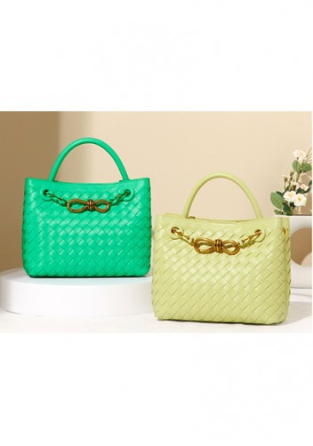 Allegria Woven Mini Vegan Leather Shoulder Bag Yellow