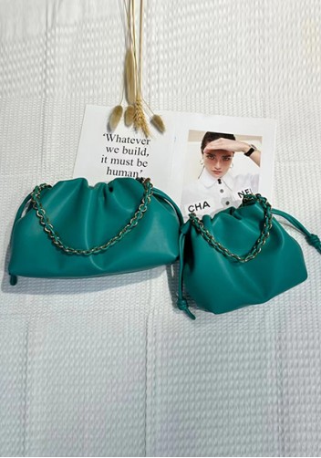 Salsa Leather Small Drawstring Bag Blue