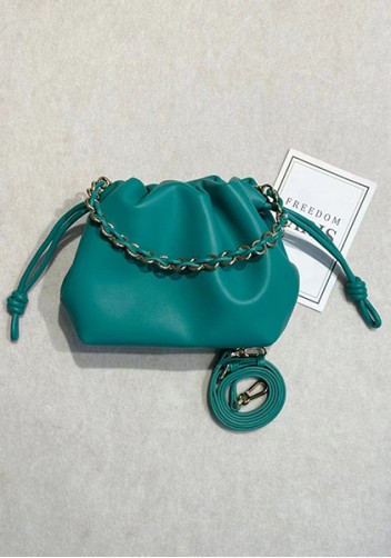 Salsa Leather Small Drawstring Bag Blue