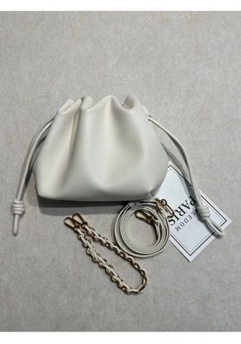 Salsa Leather Small Drawstring Bag Green