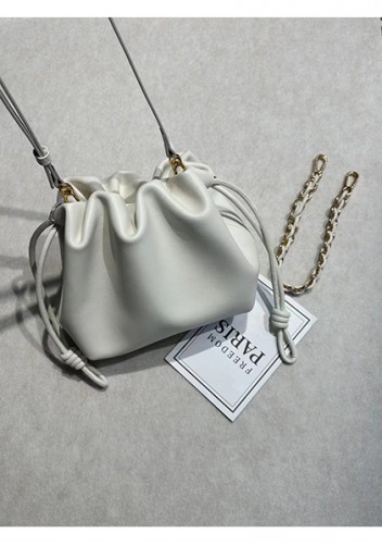 Salsa Leather Small Drawstring Bag Green