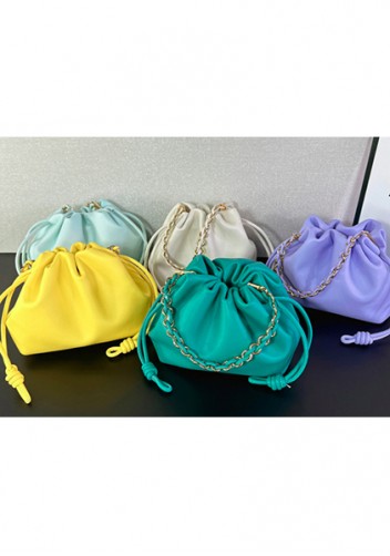 Salsa Leather Small Drawstring Bag Yellow