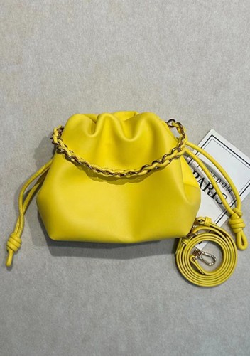 Salsa Leather Small Drawstring Bag Yellow