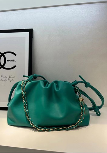 Salsa Leather Medium Drawstring Bag Blue