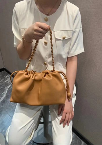 Salsa Leather Medium Drawstring Bag Brown